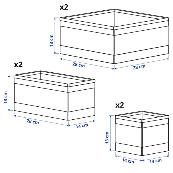 IKEA SKUBB Box, set of 6, white