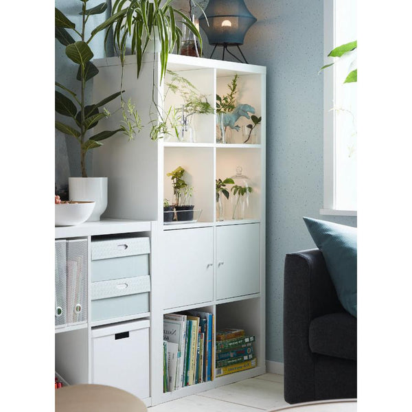 IKEA KALLAX Shelving with 2 doors, 4x2, white, 77x147 cm