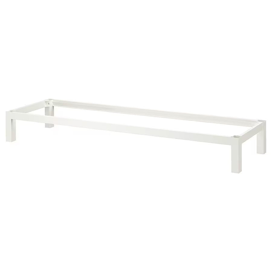 IKEA KALLAX Shelving with underframe, white, 147x59 cm
