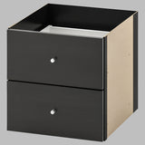 IKEA KALLAX Insert with 2 drawers, black-brown, 33x33 cm