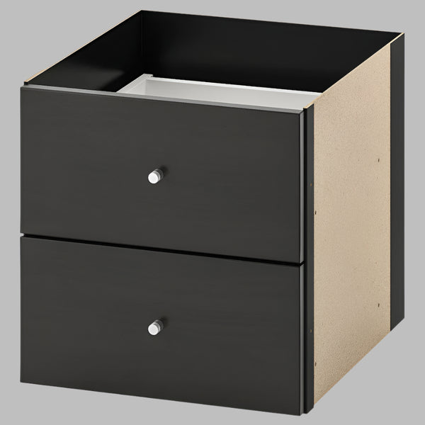 IKEA KALLAX Insert with 2 drawers, black-brown, 33x33 cm