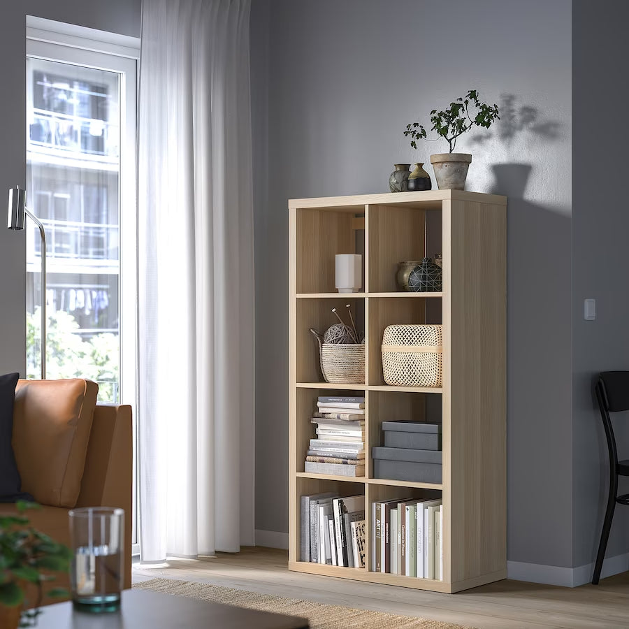 IKEA KALLAX Shelving unit 4x2, oak effect, 77x147 cm