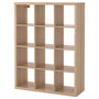 IKEA KALLAX Shelving unit 4x3, white stained oak, 112x147 cm (Sample clearance)
