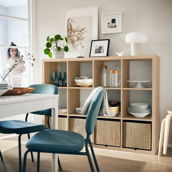 IKEA KALLAX Shelving unit 4x3, white stained oak, 112x147 cm (Sample clearance)