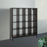 IKEA KALLAX Shelving with underframe, black brown,147x164 cm