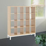 IKEA KALLAX Shelving with underframe, oak effect/white, 147x164 cm