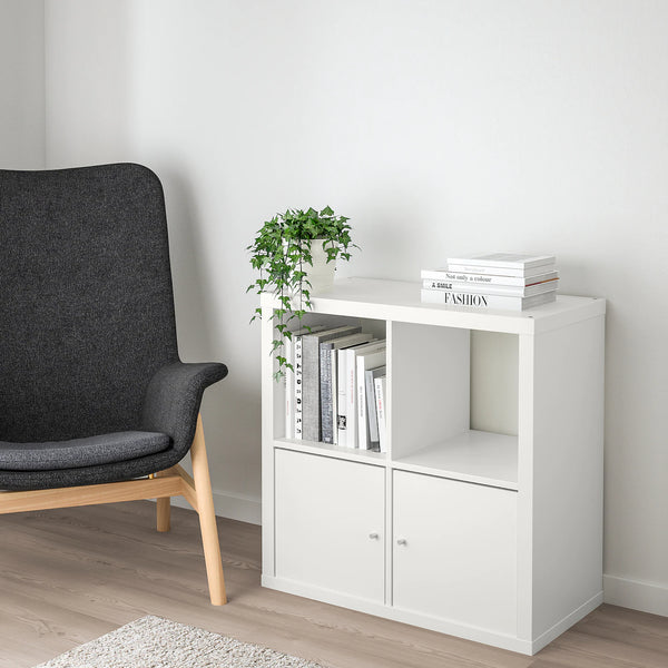 IKEA KALLAX Shelving with 2 doors, white, 77x77 cm