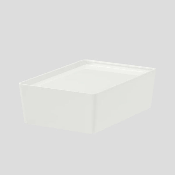 IKEA KUGGIS Box with lid, white, 26x18x8 cm