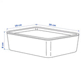 IKEA KUGGIS Box with lid, white, 26x18x8 cm