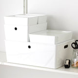 IKEA KUGGIS Box with lid, white, 26x18x8 cm