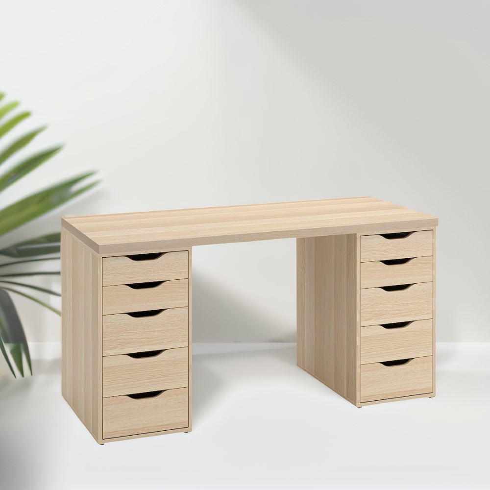 IKEA LAGKAPTEN / 2 ALEX Desk, oak effect, 140x60 cm