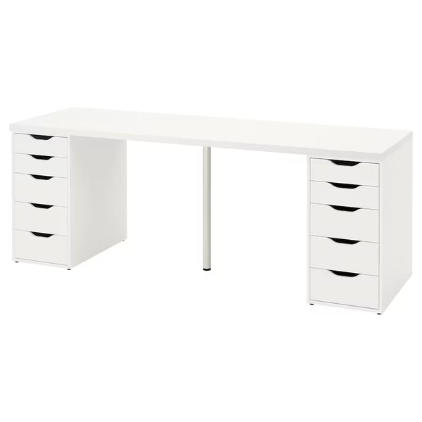 IKEA LAGKAPTEN / 2 ALEX Desk, 200x60 cm, white