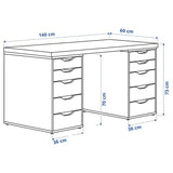 IKEA LAGKAPTEN / 2 ALEX Desk, white, 140x60 cm