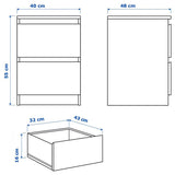 IKEA MALM Chest of 2 drawers, white, 40x55 cm