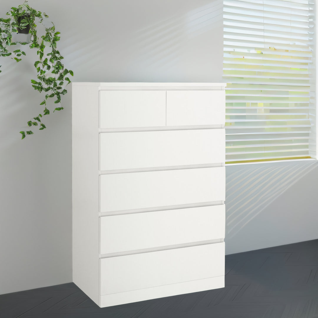 IKEA MALM Chest of 6 drawers, white, 80x123 cm