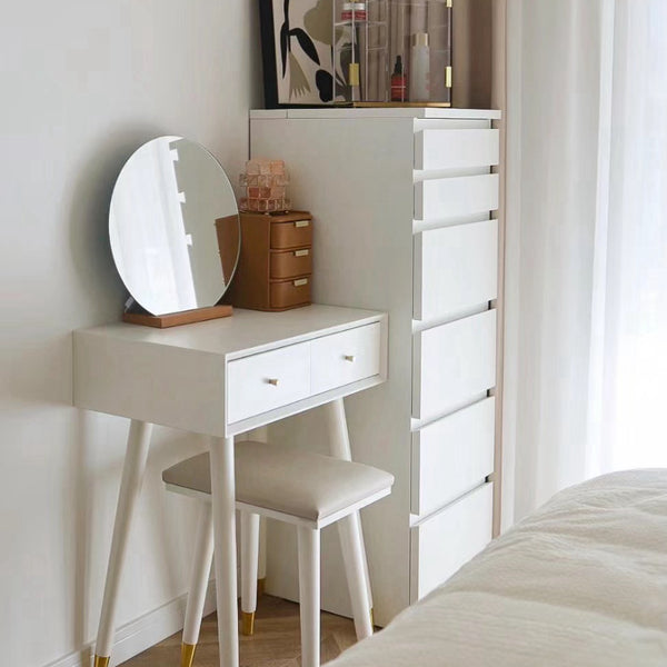 IKEA MALM 6 drawers with mirror, white, 40x123 cm