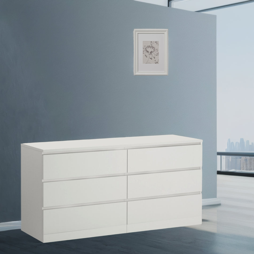 IKEA MALM Chest of 6 drawers, white, 160x78 cm