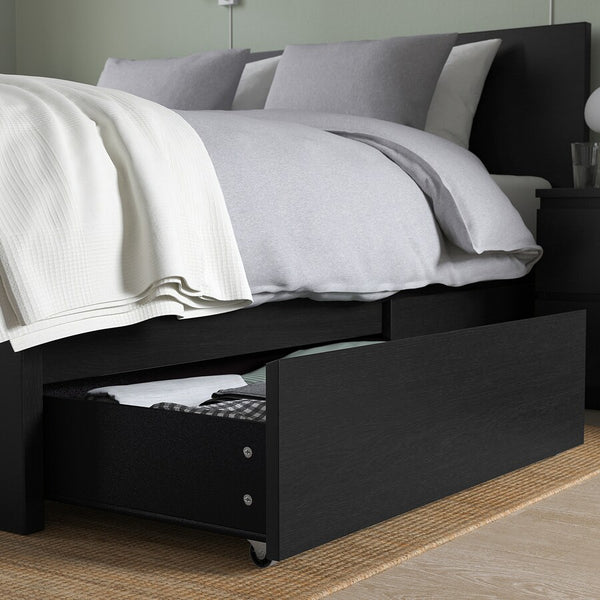 IKEA MALM Bed storage box, black brown, 2 pack