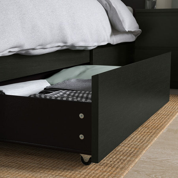 IKEA MALM Bed storage box, black brown, 2 pack