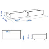 IKEA MALM Bed storage box, white, 2 pack