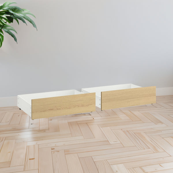 IKEA MALM Bed storage box, white stained oak veneer, 2 pack