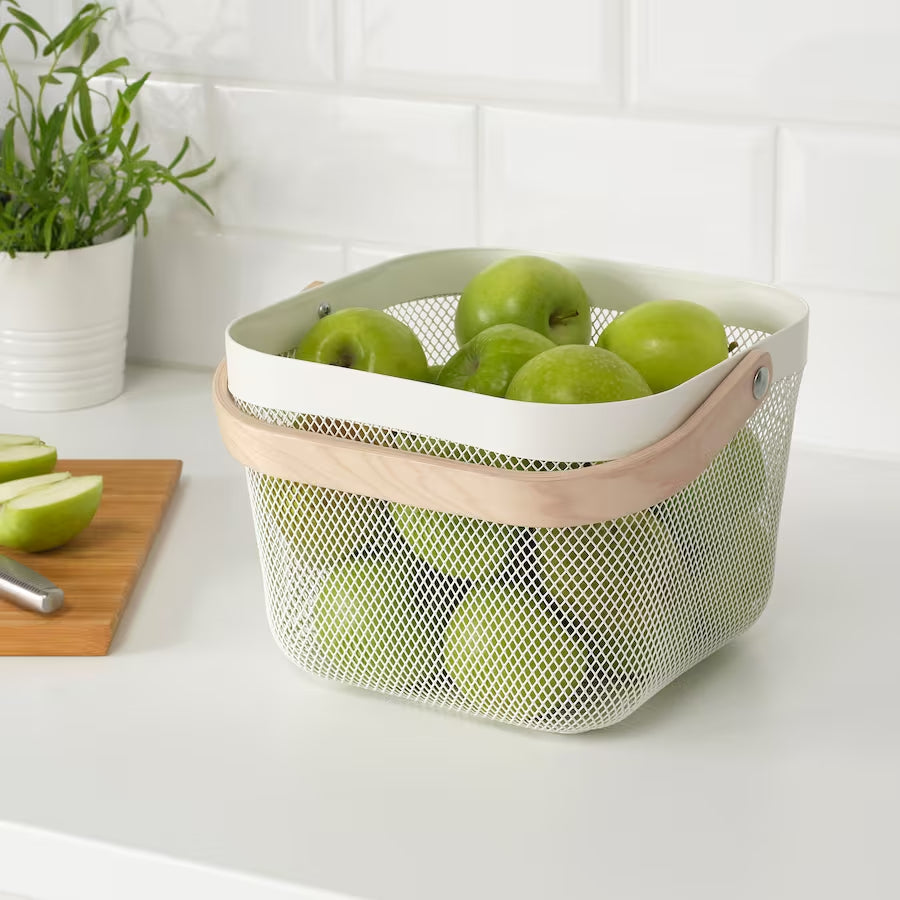 IKEA RISATORP basket, white, 25x26x18 cm