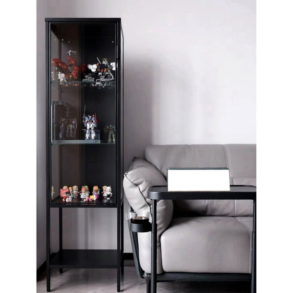 IKEA RUDSTA Glass-door cabinet, anthracite, 42x37x155 cm