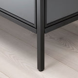 IKEA RUDSTA Glass-door cabinet, anthracite, 80x37x120 cm