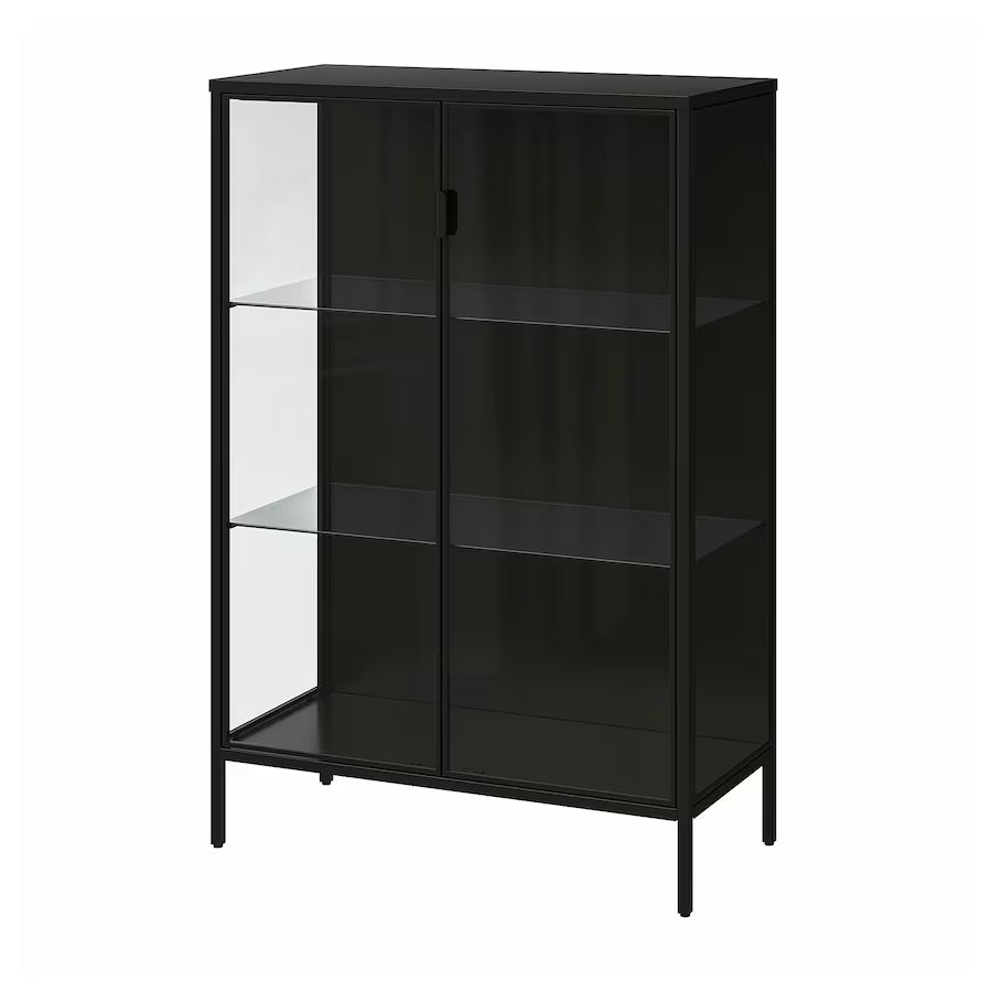 IKEA RUDSTA Glass-door cabinet, anthracite, 80x37x120 cm