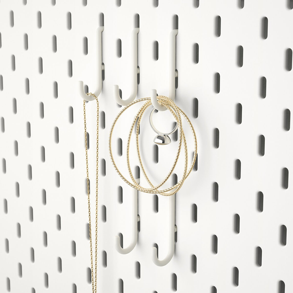 IKEA SKADIS hook, white, 5 pack