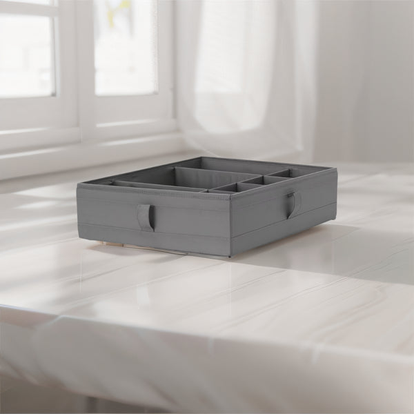 IKEA SKUBB box with compartments, dark grey, 44x34x11 cm