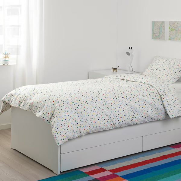 IKEA SLAKT Bed with underbed/2 mattresses, white, 90x200 cm
