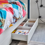 IKEA SLAKT Bed with underbed/2 mattresses, white, 90x200 cm