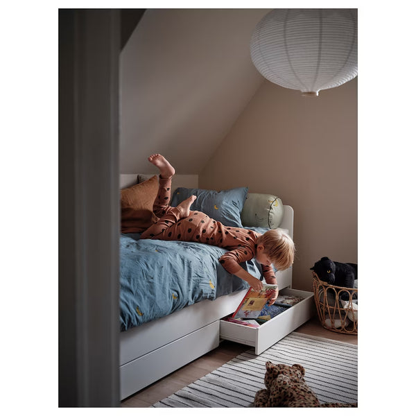 IKEA SLAKT Bed with underbed/2 mattresses, white, 90x200 cm
