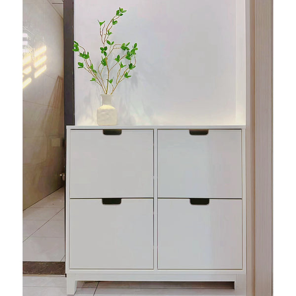 IKEA STALL Shoe cabinet with 4 doors, white, 96x17x90 cm