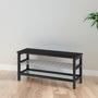 IKEA TJUSIG Bench with shoe storage, black, 108x34x50 cm