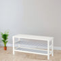 IKEA TJUSIG Bench with shoe storage, white, 108x34x50 cm