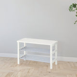 IKEA TJUSIG Bench with shoe storage, white, 81x34x50 cm