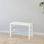 IKEA TJUSIG Bench with shoe storage, white, 81x34x50 cm