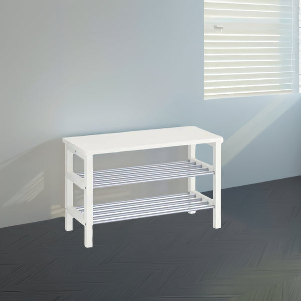 IKEA TJUSIG Bench with shoe storage, white, 81x34x50 cm