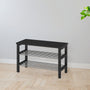 IKEA TJUSIG Bench with shoe storage, black, 81x34x50 cm