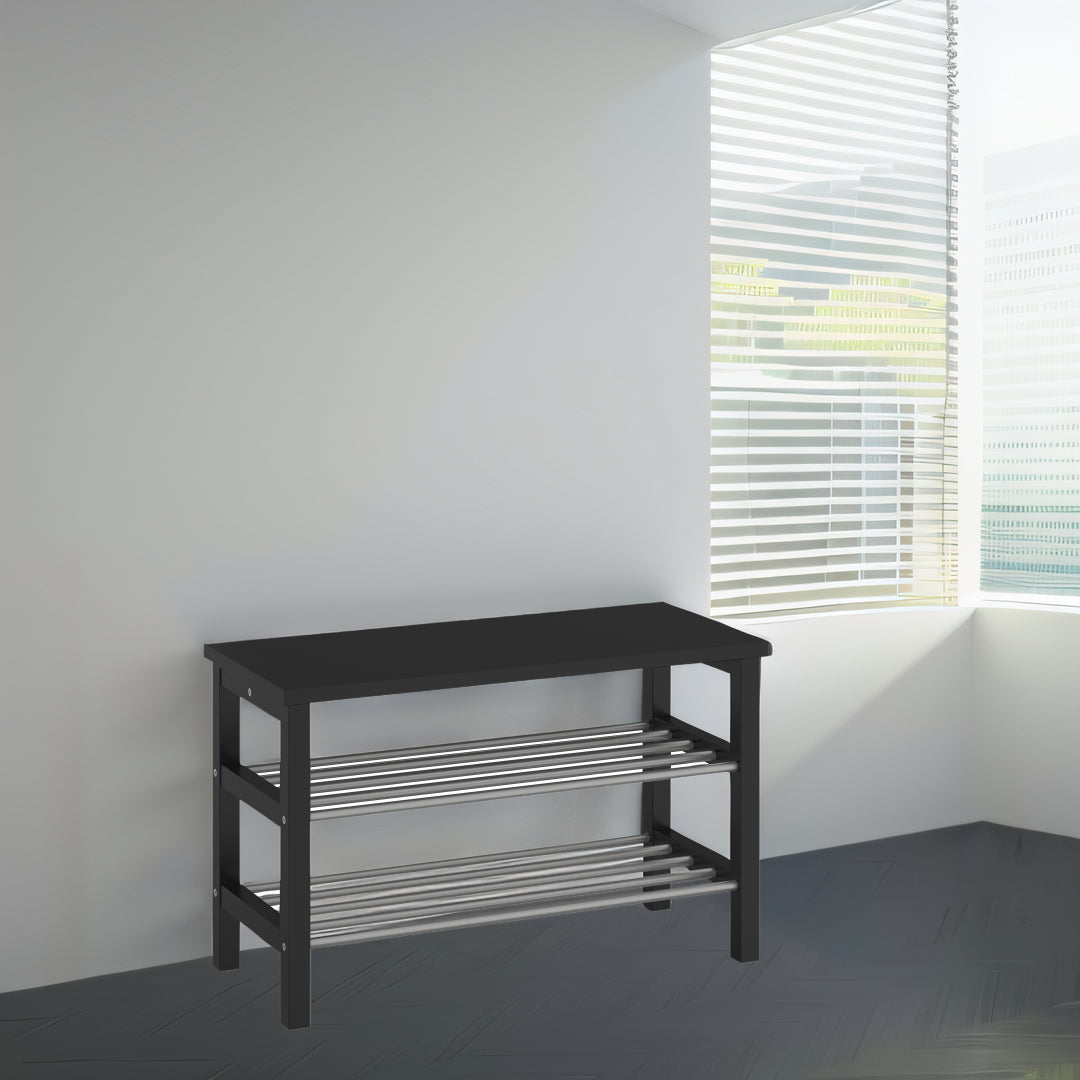 IKEA TJUSIG Bench with shoe storage, black, 81x34x50 cm IKEA TJUSIG Bench with shoe storage, black, 81x34x50 cm