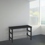 IKEA TJUSIG Bench with shoe storage, black, 81x34x50 cm