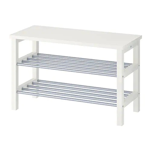 IKEA TJUSIG Bench with shoe storage, white, 81x34x50 cm