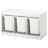 IKEA TROFAST Storage with 3 boxes, white, 99x44x56 cm