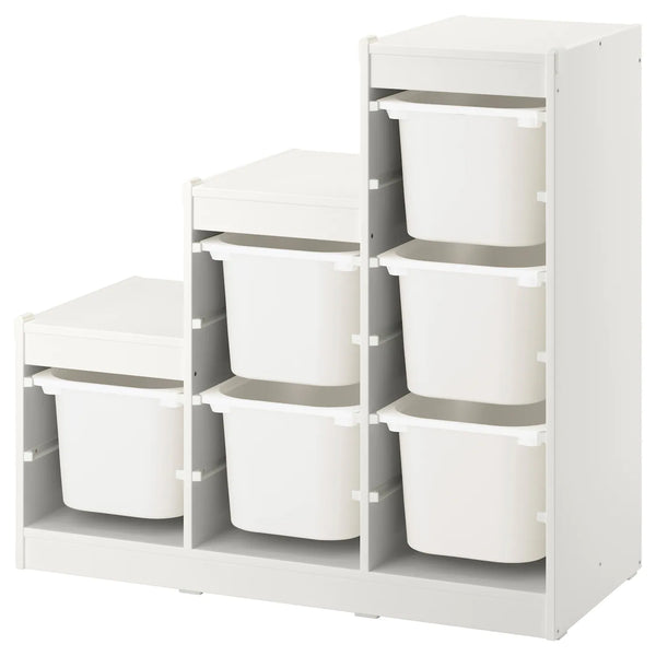IKEA TROFAST Storage with 6 boxes, white, 99x44x95 cm