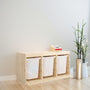 IKEA TROFAST Storage with 3 boxes, pine/white, 93x44x53 cm