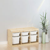 IKEA TROFAST Storage with 6 boxes, pine/white, 99x44x52 cm