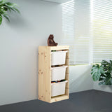 IKEA TROFAST storage combination with 3 boxes, pine/white, 44x30x91 cm