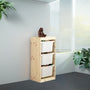 IKEA TROFAST storage combination with 3 boxes, pine/white, 44x30x91 cm